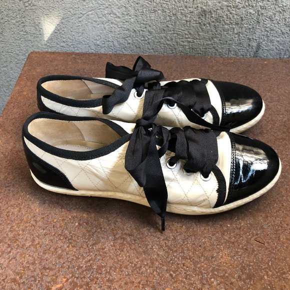 French London Sole Leather Ribbon Sneaker Trainers - Picture 2 of 11